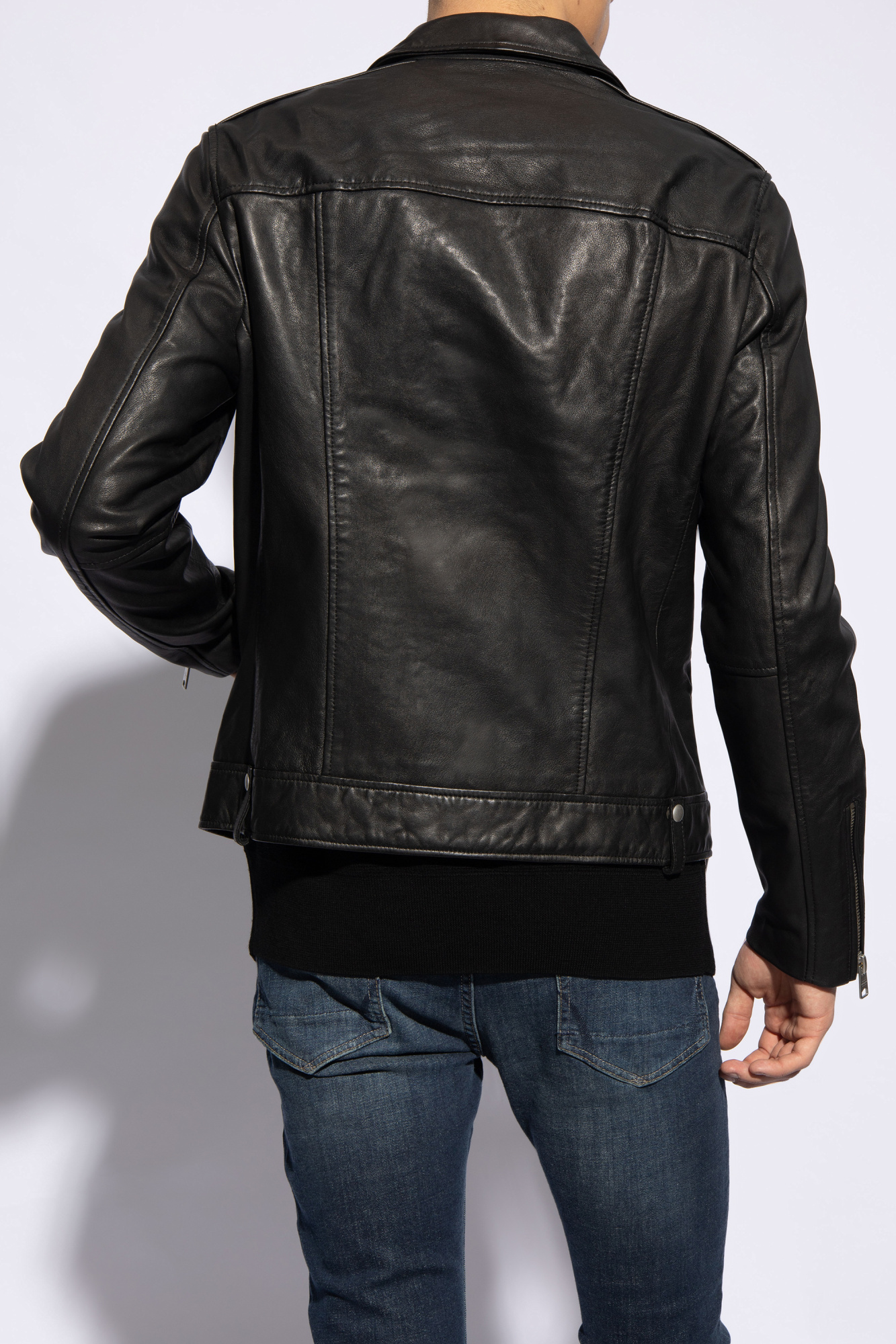 Black 'Milo' biker jacket AllSaints - Vitkac Canada